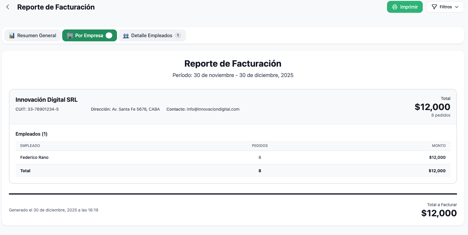Facturación unificada